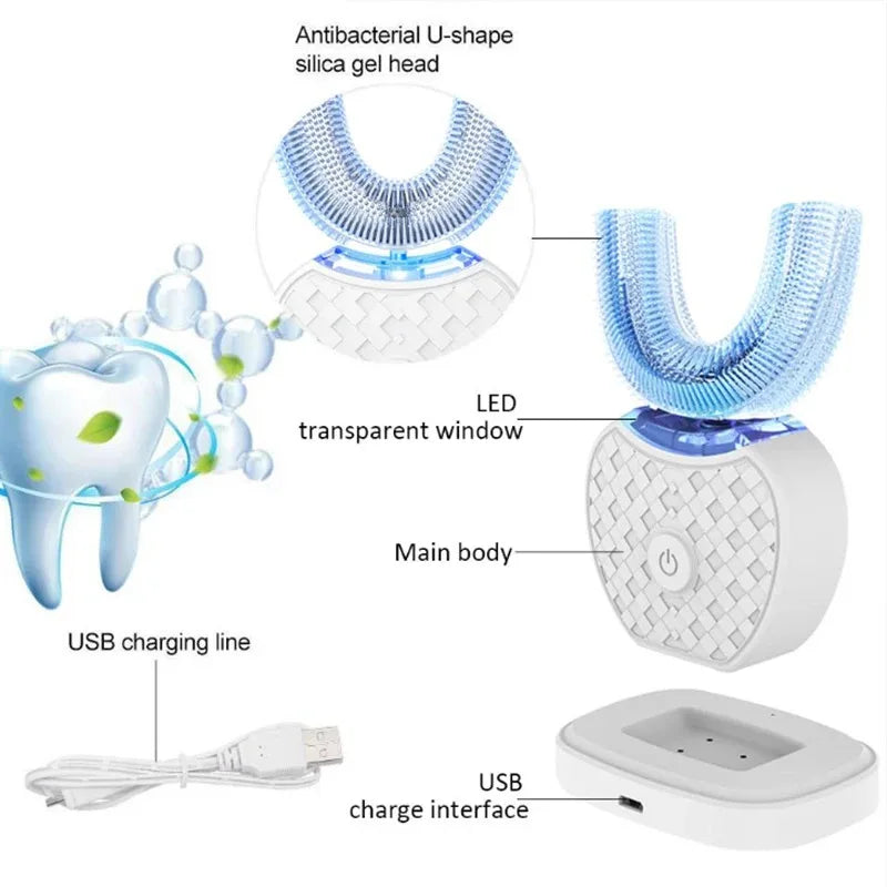 Cepillo dental eléctrico inteligente con luz azul