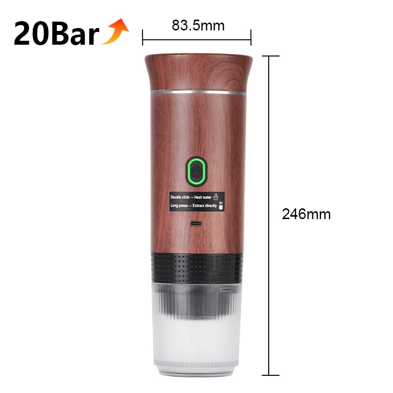 Cafetera portátil 3 en 1 para cápsulas y café molido